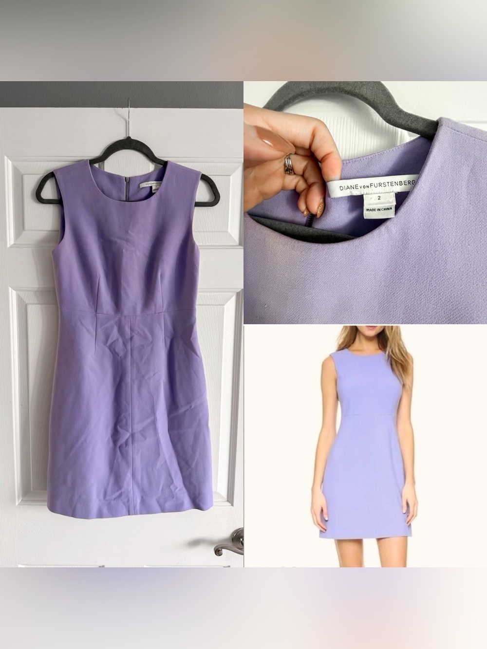Diane von Furstenberg Lilac Sleeveless Sheath Dress